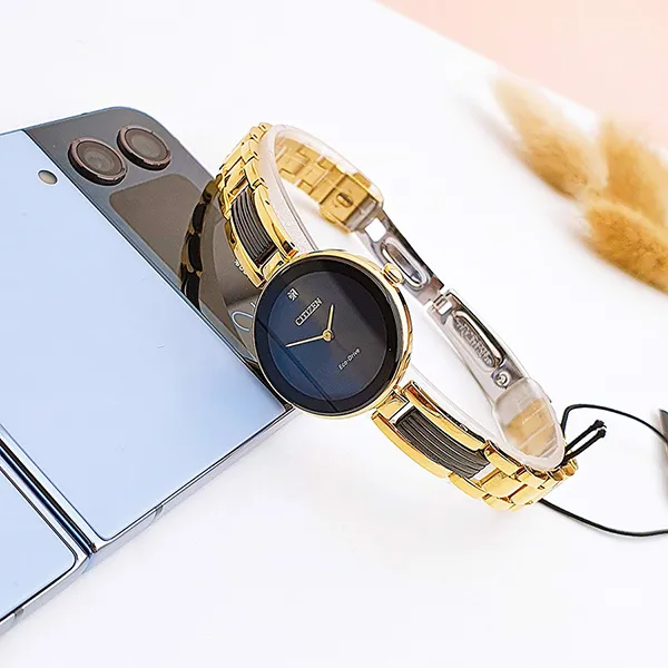 Đồng Hồ Nữ Citizen Eco-Drive EX1539-57E Màu Vàng Đen