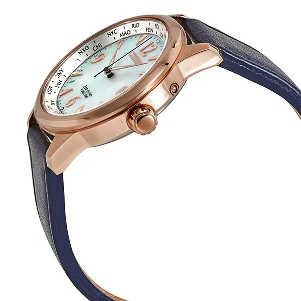 Đồng Hồ Nữ Citizen Eco-Drive FC8003-06D World Time Màu Xanh Vàng