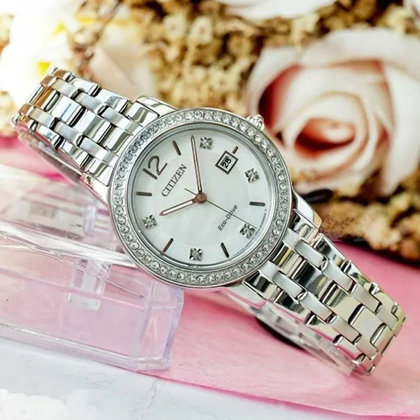 Đồng Hồ Nữ Citizen Eco-Drive FE1180-57D Màu Trắng Bạc