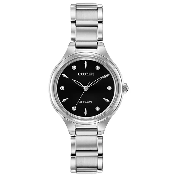 Đồng Hồ Nữ Citizen Eco-Drive FE2100-51E Màu Đen Bạc