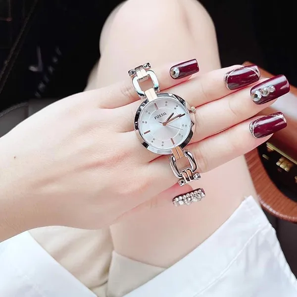 Đồng Hồ Nữ Fossil Kerrigan Three-Hand Watch BQ3341 Màu Bạc Vàng Hồng