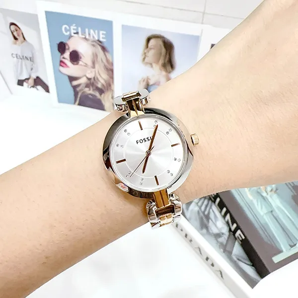 Đồng Hồ Nữ Fossil Kerrigan Three-Hand Watch BQ3341 Màu Bạc Vàng Hồng