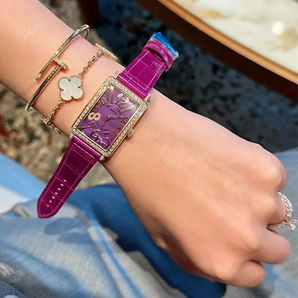 Đồng Hồ Nữ Franck Muller FM 952 Rose Gold 8 Diamonds Purple Màu Tím - Đồng hồ - Vua Hàng Hiệu
