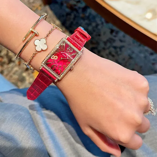 Đồng Hồ Nữ Franck Muller FM 952 Rose Gold 8 Diamonds Red Màu Đỏ - Đồng hồ - Vua Hàng Hiệu