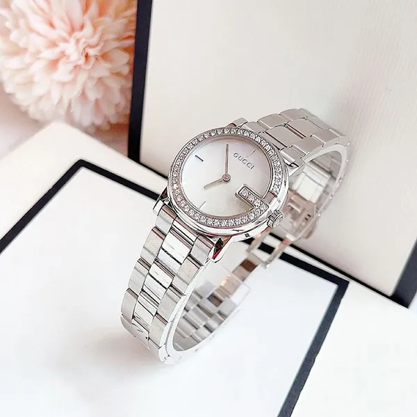 Đồng Hồ Nữ Gucci G-Diamond 101L Case 28mm Màu Trắng Bạc