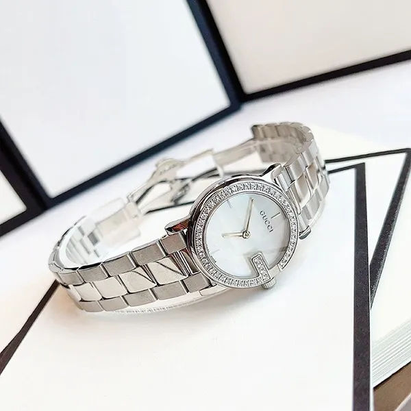 Đồng Hồ Nữ Gucci G-Diamond 101L Case 28mm Màu Trắng Bạc