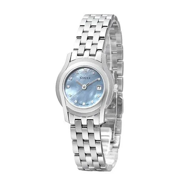 Đồng Hồ Nữ Gucci Watch Ladies Quartz G Class 5500L SS Blue Shell Dial Diamond 11P YA055521 Màu Xanh Bạc - Đồng hồ - Vua Hàng Hiệu