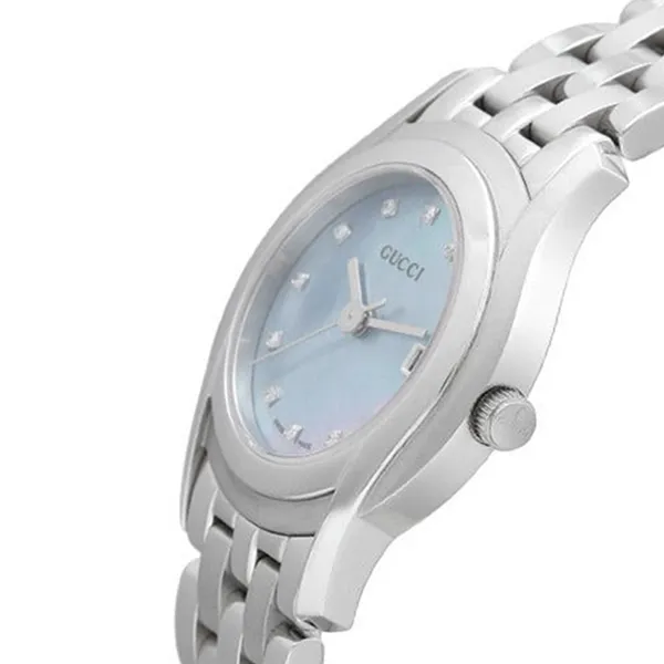 Đồng Hồ Nữ Gucci Watch Ladies Quartz G Class 5500L SS Blue Shell Dial Diamond 11P YA055521 Màu Xanh Bạc - Đồng hồ - Vua Hàng Hiệu