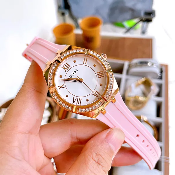 Đồng Hồ Nữ Guess Silicon Watch For Women 36mm GGW0034L3 Màu Hồng