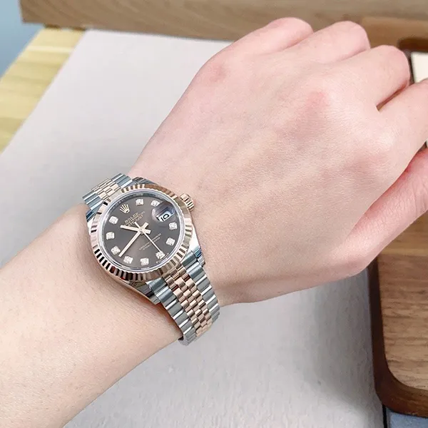 Đồng Hồ Nữ Rolex Datejust 28 Chocolate 279171-0011 Màu Demi (Vàng Hồng - Bạc) - Đồng hồ - Vua Hàng Hiệu