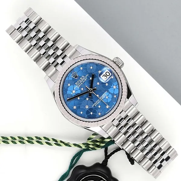 Đồng Hồ Nữ Rolex Datejust 31mm 278274-0036 Floral Blue Màu Bạc