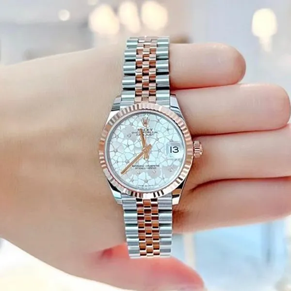 Đồng Hồ Nữ Rolex Datejust 31mm Stainless Steel And Rose Gold Floral Dial 278271-0032 Màu Bạc/Vàng Hồng - Đồng hồ - Vua Hàng Hiệu