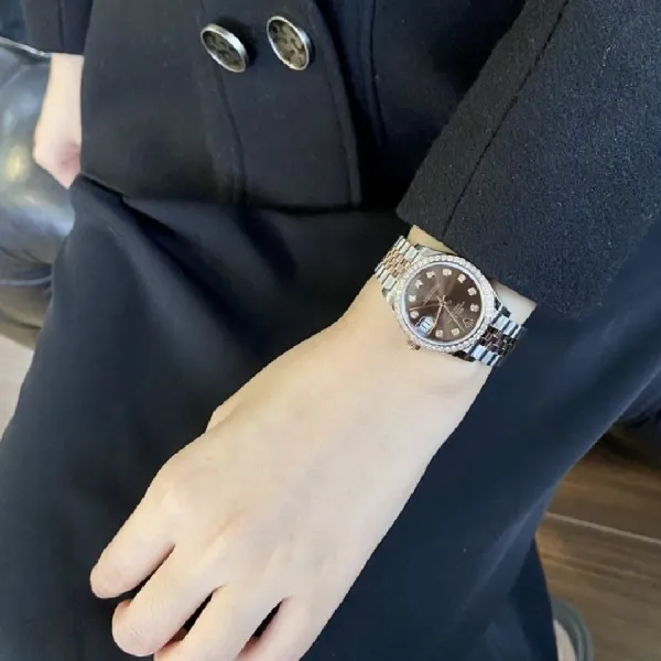 Đồng Hồ Nữ Rolex Datejust 31mm Stainless Steel Rose Gold 278381 Chocolate Màu Bạc Vàng Hồng