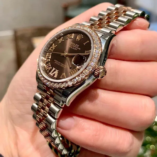 Đồng Hồ Nữ Rolex Datejust 31mm Stainless Steel Rose Gold 278381RBR-0006 Màu Bạc Vàng Hồng - Đồng hồ - Vua Hàng Hiệu