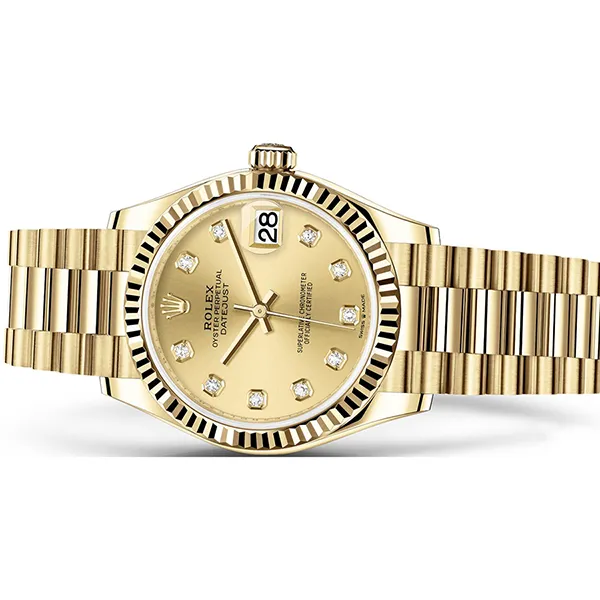 Đồng Hồ Nữ Rolex Datejust 31mm Yellow Gold Diamonds Champagne 278278-0009 Màu Vàng - Đồng hồ - Vua Hàng Hiệu