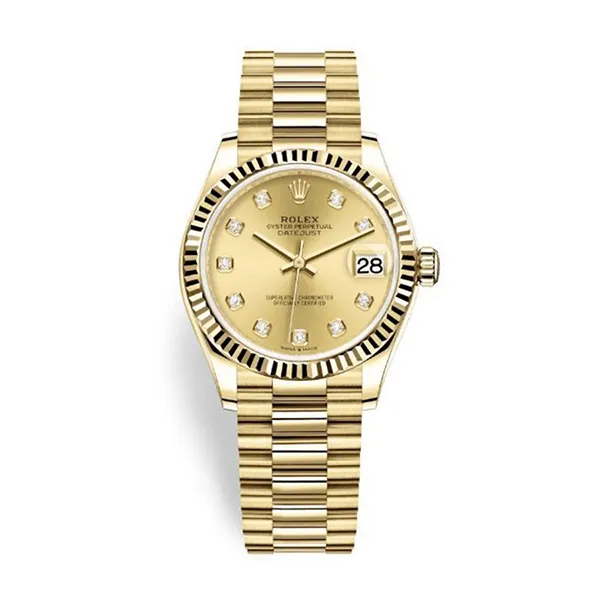 Đồng Hồ Nữ Rolex Datejust 31mm Yellow Gold Diamonds Champagne 278278-0009 Màu Vàng - Đồng hồ - Vua Hàng Hiệu