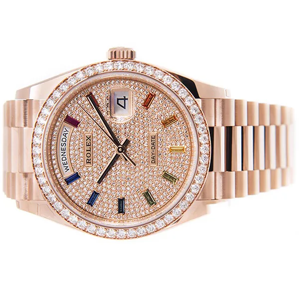 Đồng Hồ Nữ Rolex Day-Date 36mm Everose Gold And Diamonds 128345 Màu Vàng Hồng