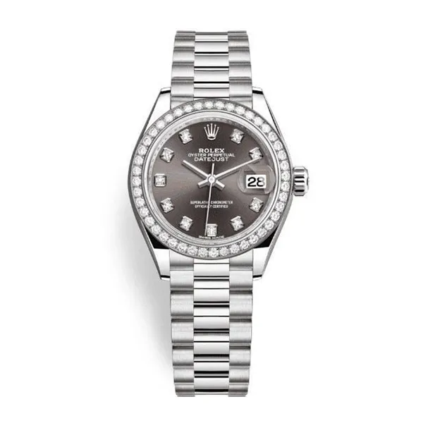 Đồng Hồ Nữ Rolex Lady-Datejust 28mm Platinum And Grey Dial 279136RBR-0011 Màu Bạc - Đồng hồ - Vua Hàng Hiệu