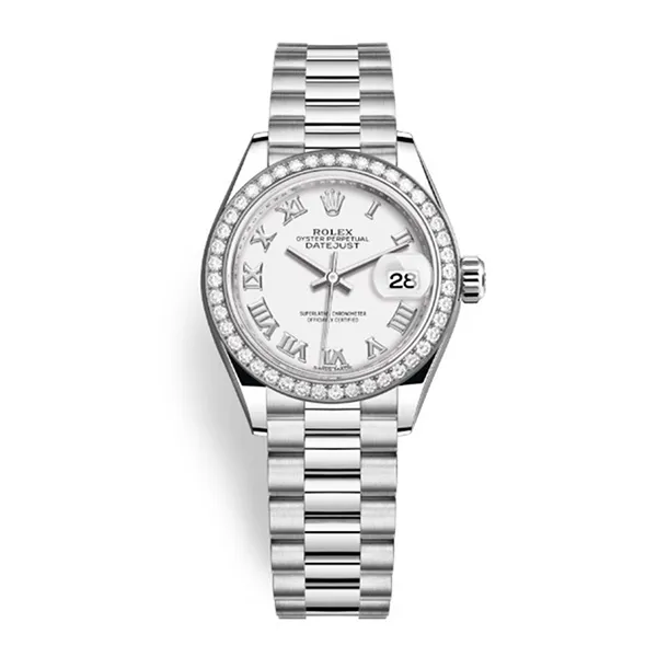 Đồng Hồ Nữ Rolex Lady-Datejust 28mm Platinum And White Dial 279136RBR-0013 Màu Bạc - Đồng hồ - Vua Hàng Hiệu