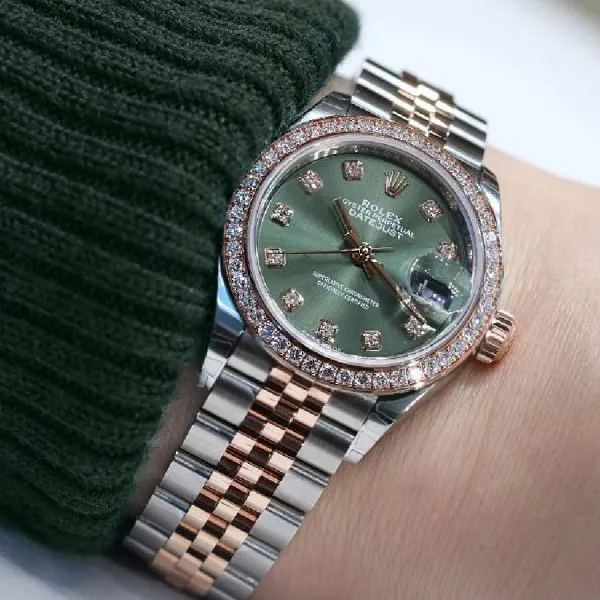 Đồng Hồ Nữ Rolex Steel Everose Gold Rolesor Lady-Datejust 28mm 279381-0007 Màu Bạc Vàng Hồng