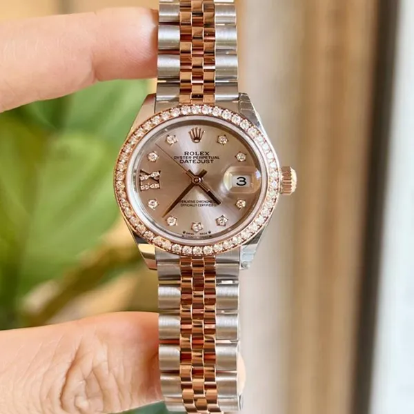 Đồng Hồ Nữ Rolex Steel Everose Gold Rolesor Lady-Datejust 28mm 279381RBR Màu Bạc Vàng Hồng