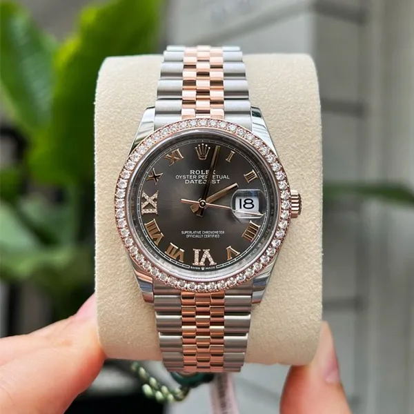 Đồng Hồ Rolex Steel Everose Rolesor Datejust 36mm 126281RBR Dark Grey Màu Bạc Vàng Hồng - Đồng hồ - Vua Hàng Hiệu