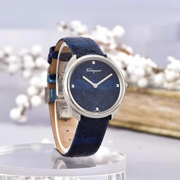 Đồng Hồ Nữ Salvatore Ferrgamo Cuir SFAY00119 Màu Xanh Đậm