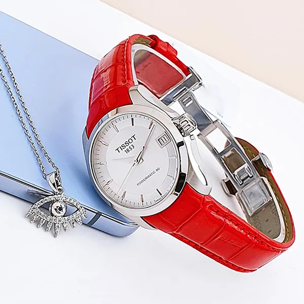Đồng Hồ Nữ Tissot Couturier Powermatic 80 T035.207.16.031.01 Màu Đỏ Trắng - Đồng hồ - Vua Hàng Hiệu