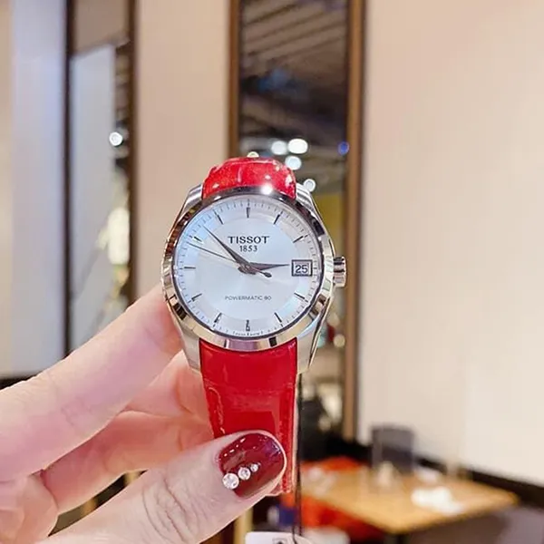 Đồng Hồ Nữ Tissot Couturier Powermatic 80 T035.207.16.031.01 Màu Đỏ Trắng - Đồng hồ - Vua Hàng Hiệu