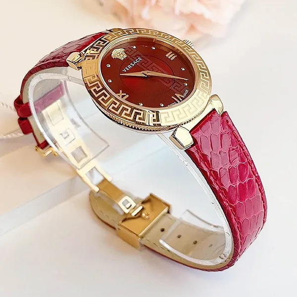 Đồng Hồ Nữ Versace Daphnis Quartz Red Dial Red Leather V16080017 35mm Màu Đỏ Vàng