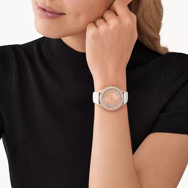 Đồng Hồ Nữ Michael Kors Harlowe Analog White Lizard Watch MK2989 Màu Trắng - Đồng hồ - Vua Hàng Hiệu