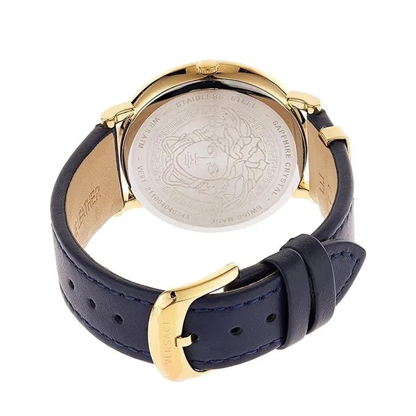 Đồng Hồ Nữ Versace V-Circle Lady Gold Blue Leather Watch VE8103721 Màu Xanh Dương - Đồng hồ - Vua Hàng Hiệu