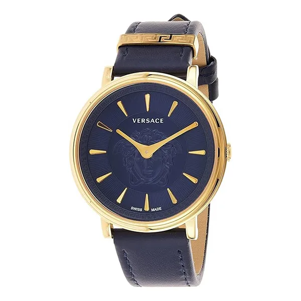 Đồng Hồ Nữ Versace V-Circle Lady Gold Blue Leather Watch VE8103721 Màu Xanh Dương - Đồng hồ - Vua Hàng Hiệu