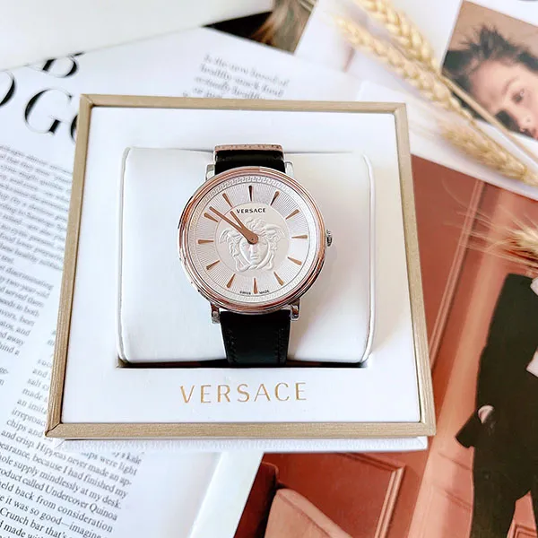 Đồng Hồ Nữ Versace V-Circle Medusa Watch VE8102919 Màu Trắng Đen