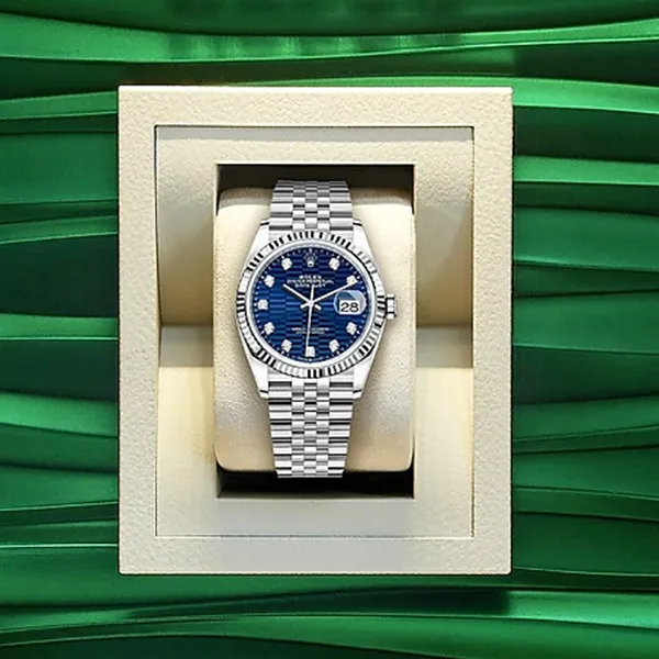 Đồng Hồ Rolex Datejust 36 Bright Blue Dial Jubilee 126234-0057 Màu Bạc