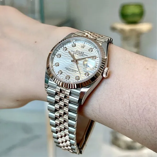 Đồng Hồ Rolex Datejust 36mm Grey Motif Dial 126231-0039 Màu Bạc Vàng Hồng - Đồng hồ - Vua Hàng Hiệu