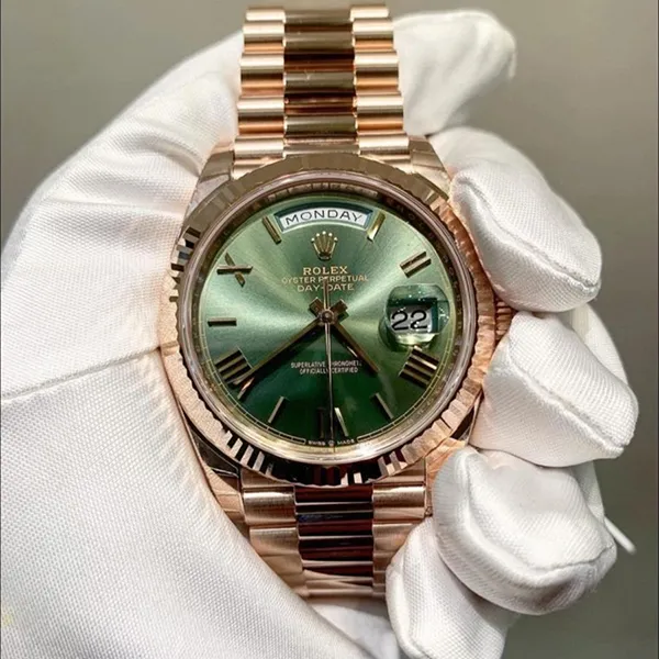 Đồng Hồ Rolex Day-Date 40mm Rose Gold 228235-0025 Màu Xanh/Vàng Hồng - Đồng hồ - Vua Hàng Hiệu
