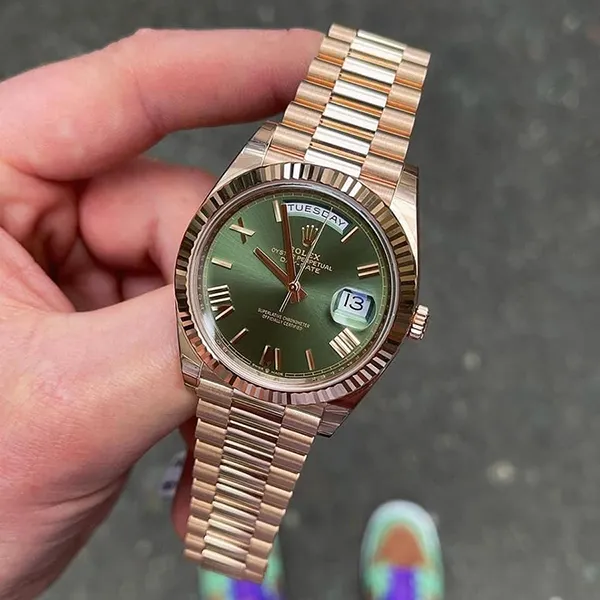 Đồng Hồ Rolex Day-Date 40mm Rose Gold 228235-0025 Màu Xanh/Vàng Hồng - Đồng hồ - Vua Hàng Hiệu