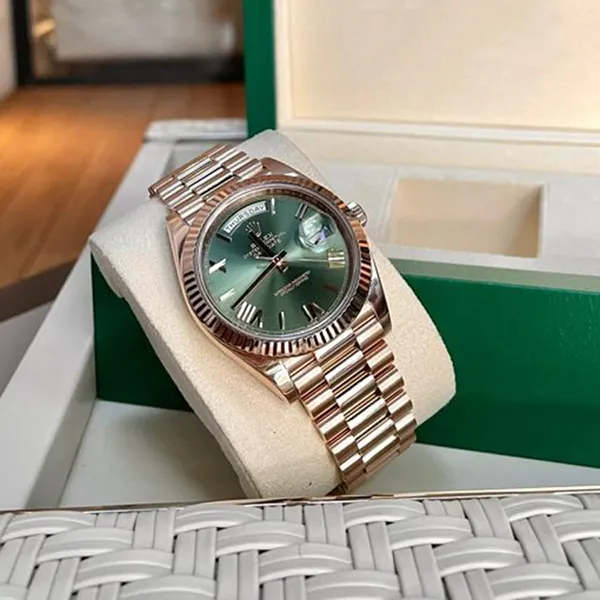 Đồng Hồ Rolex Day-Date 40mm Rose Gold 228235-0025 Màu Xanh/Vàng Hồng - Đồng hồ - Vua Hàng Hiệu