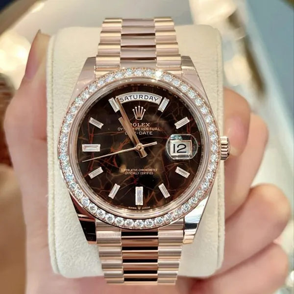 Đồng Hồ Rolex Everose Gold Day-Date 40 228345 Mặt Số Eisenkiesel Màu Vàng Hồng - Đồng hồ - Vua Hàng Hiệu