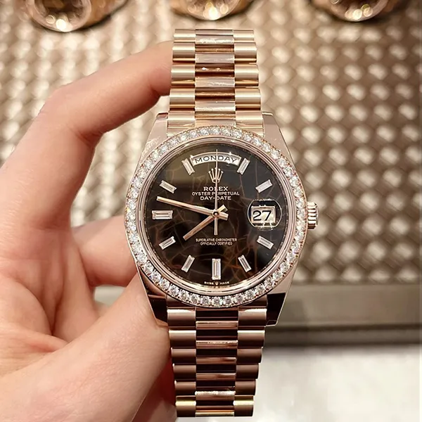 Đồng Hồ Rolex Everose Gold Day-Date 40 228345 Mặt Số Eisenkiesel Màu Vàng Hồng - Đồng hồ - Vua Hàng Hiệu