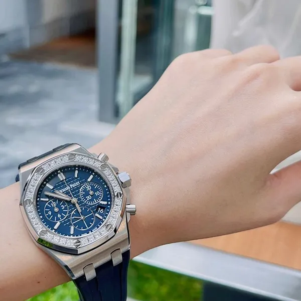 Đồng Hồ Unisex Audemars Piguet Royal Oak Offshore Blue Dial 37mm 26231ST.ZZ.D027CA.01 Màu Xanh Bạc - Đồng hồ - Vua Hàng Hiệu