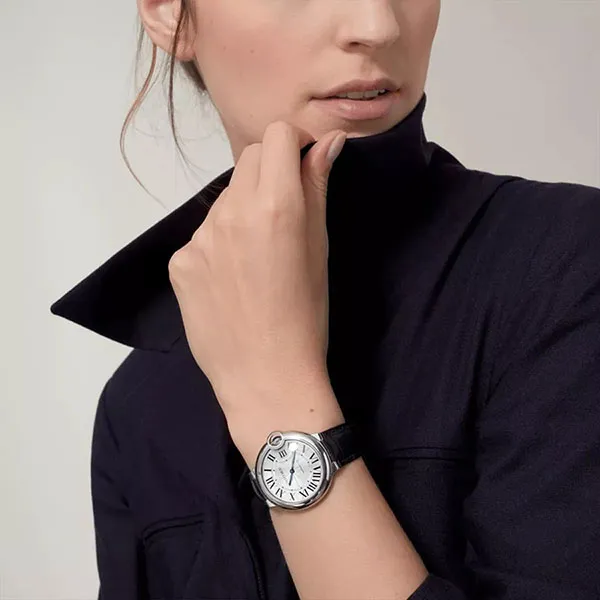 Đồng Hồ Unisex Cartier Ballon Bleu De W69017Z4 36mm Màu Đen Bạc