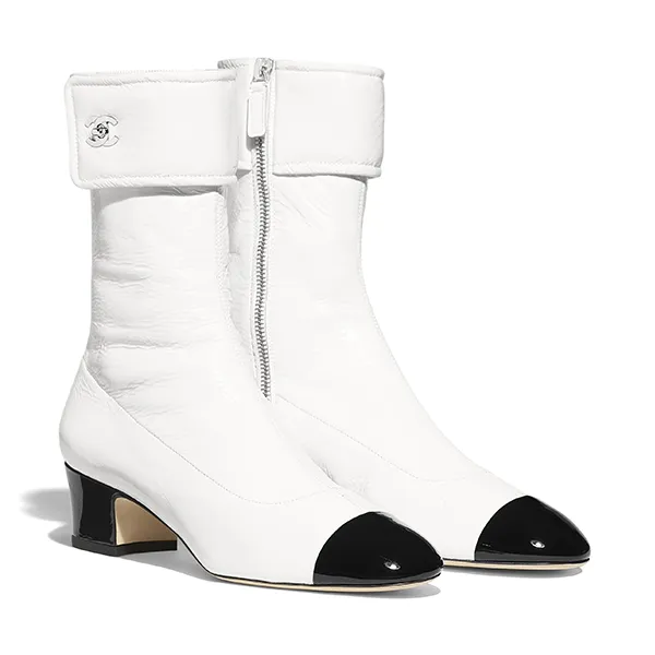 Giày Boot Nữ Chanel Ankle Boots Màu Trắng - Giày - Vua Hàng Hiệu