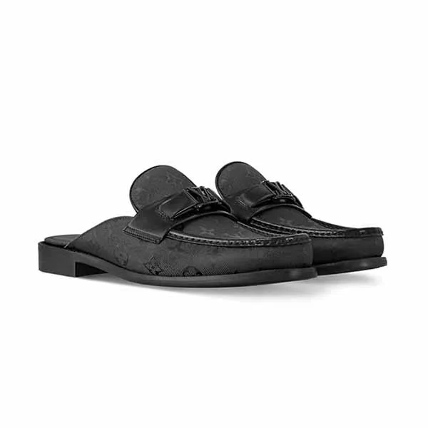 Giày Hở Gót Nam Louis Vuitton LV Major Open Back Loafer 1AC5FE Màu Đen