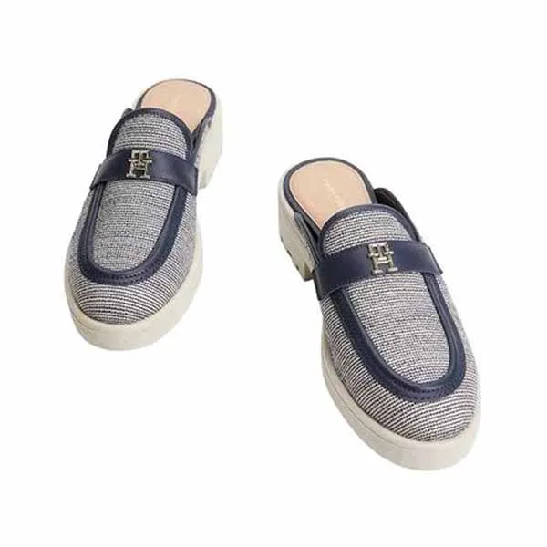 Giày Hở Hót Nữ Tommy Hilfiger Teget Women's Clogs Màu Xám Xanh Size 37