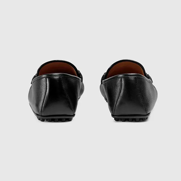 Giày Lười Nam Gucci GG Leather Loafers Moccasins Black 450892-A9L60-1098 Màu Đen Size 42.5