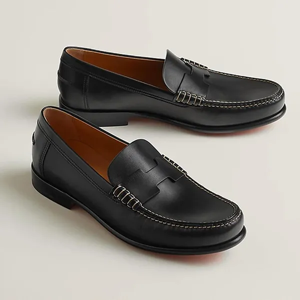 Giày Lười Nam Hermès Kennedy Loafer Màu Đen