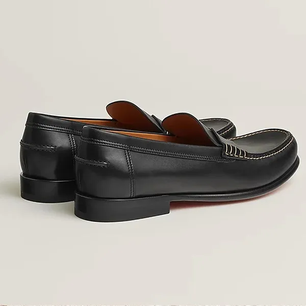 Giày Lười Nam Hermès Kennedy Loafer Màu Đen