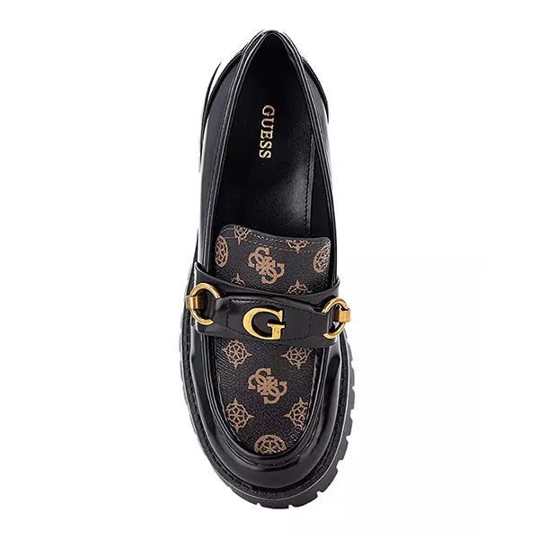 Giày Lười Nữ Guess G Logo Lug Sole Loafer Hoạ Tiết Black 001 Màu Đen Size 36